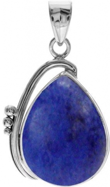 Sterling Silver Teardrop Lapis Lazuli Pendant