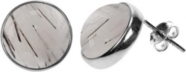 Silver Rutilated Quartz Stud Earrings