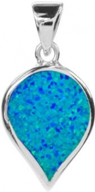 Silver Blue Opalique Necklace