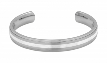 Stainless Steel & Silver Men's Bangle