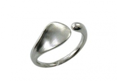 Silver Open Leaf Ring
