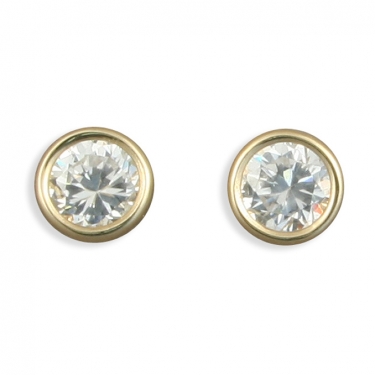 9ct gold & Cz stud earrings
