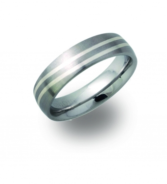 Steel & silver ring