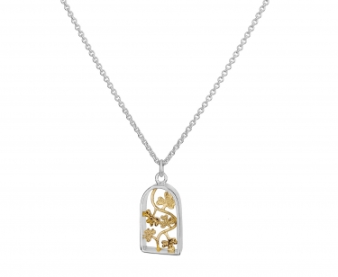 Silver & Gold Shamrocks Necklace