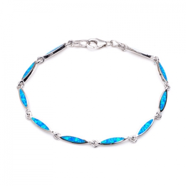 Silver Blue opalique bracelet