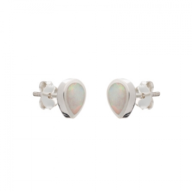Silver Opalique Stud Earrings