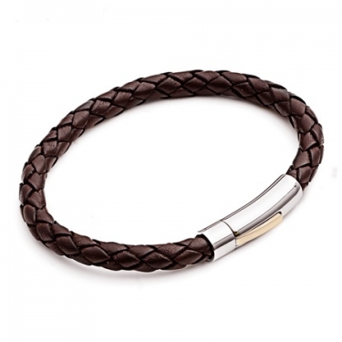 Mens Brown Leather Bracelet