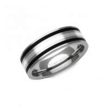 Titanium and silver ring
