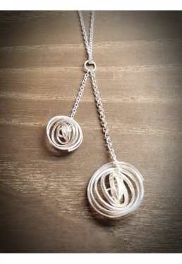 Silver Double Q Necklace